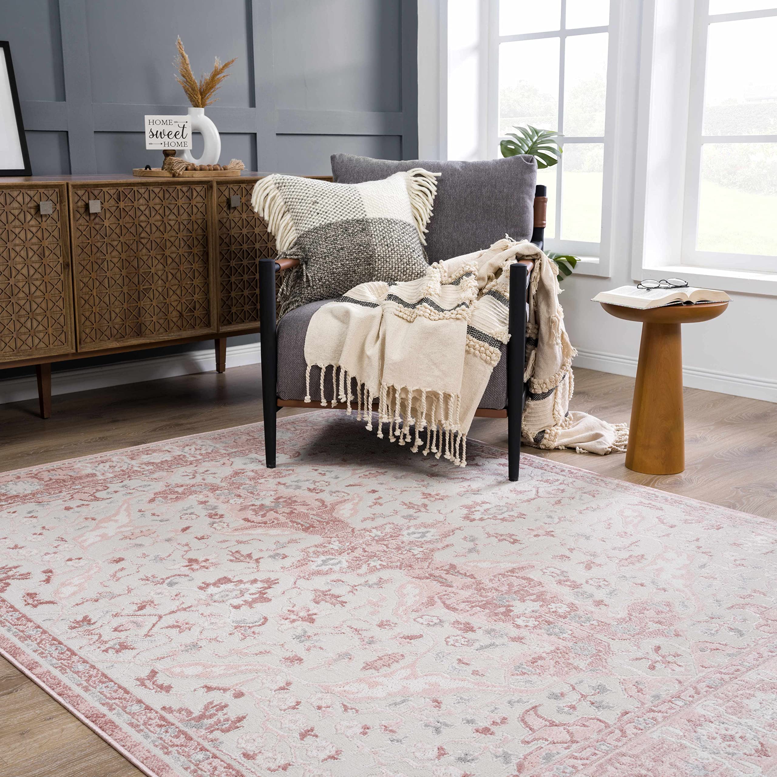 Amazon.com: BoutiqueRugs Pink Oriental Traditional Gray 10ft